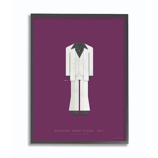 Stupell Industries Saturday Night Fever Minimalist Illustration Black Framed Wall Art